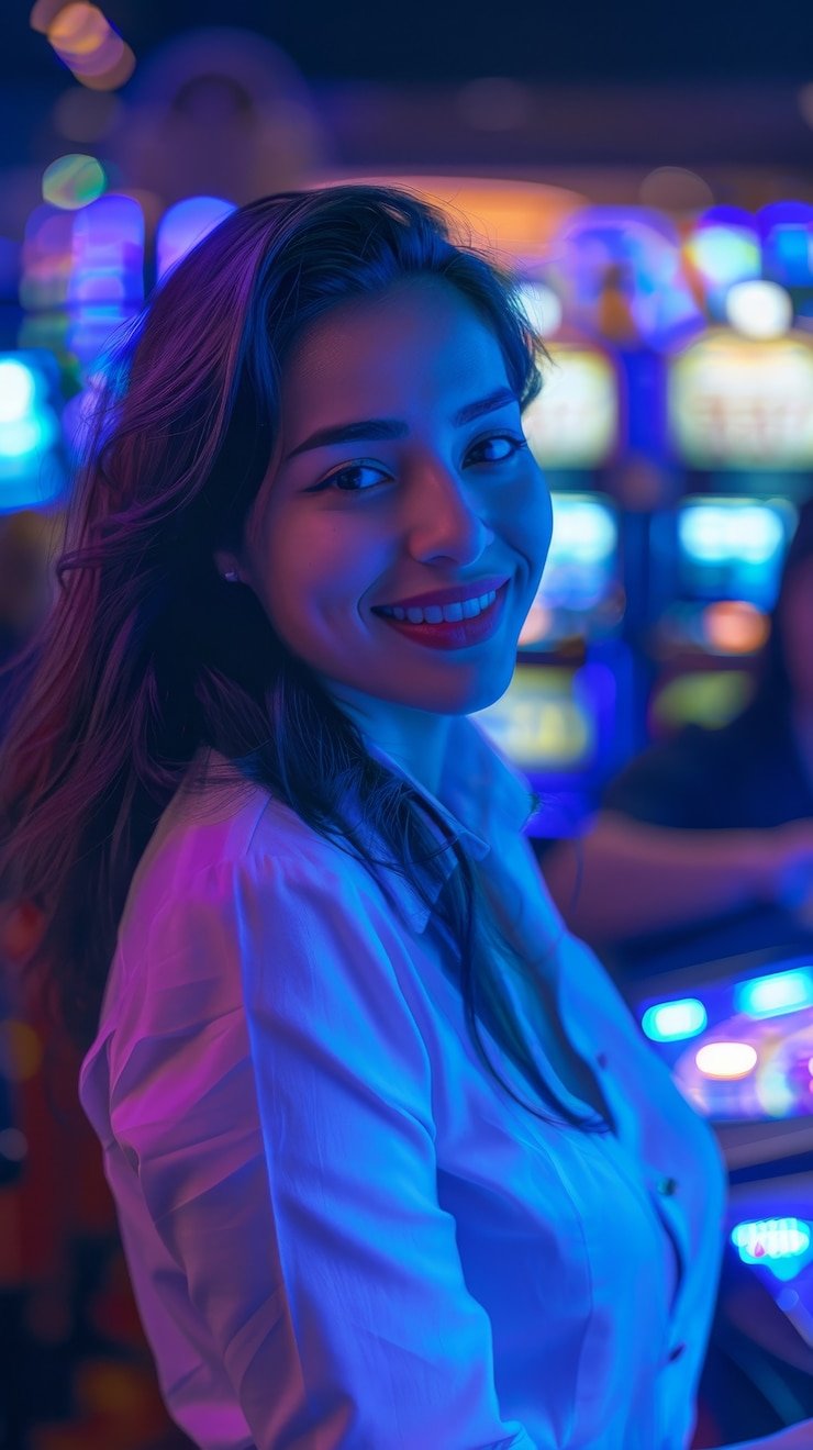 Meja Sakong live dealer dengan kartu dan chip di studio azura 77